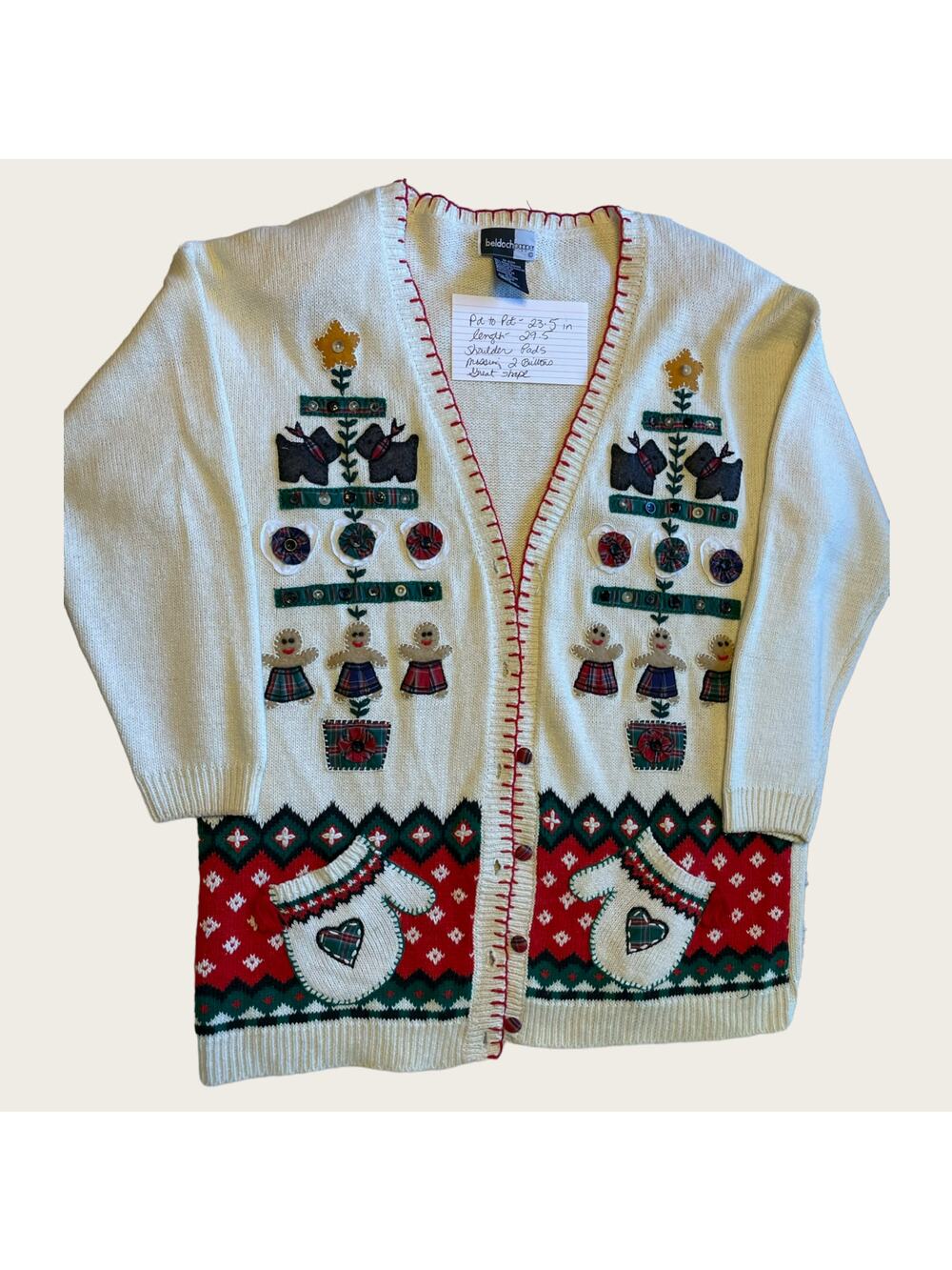 Beldoch Popper Ugly Christmas Sweater Sz L